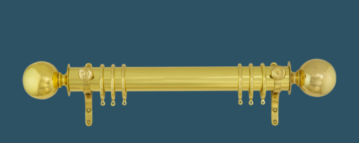 Polished Brass Curtain Pole with Ball Finial