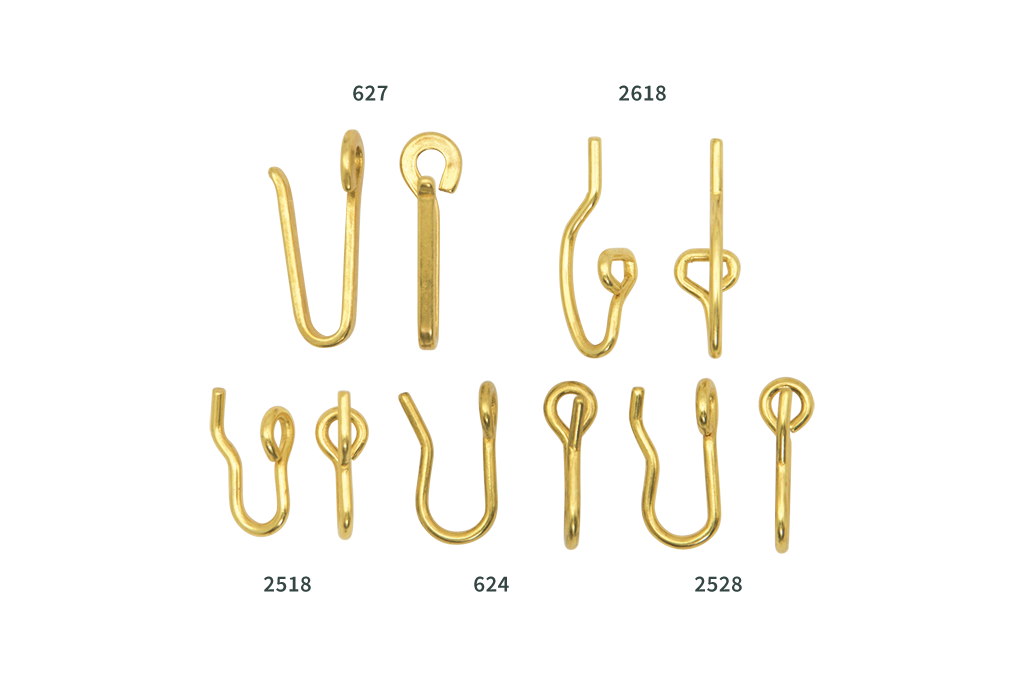 100 SOLID BRASS SEW ON CURTAIN HOOKS SEWING STRONG French pinch pleat HOOK 
