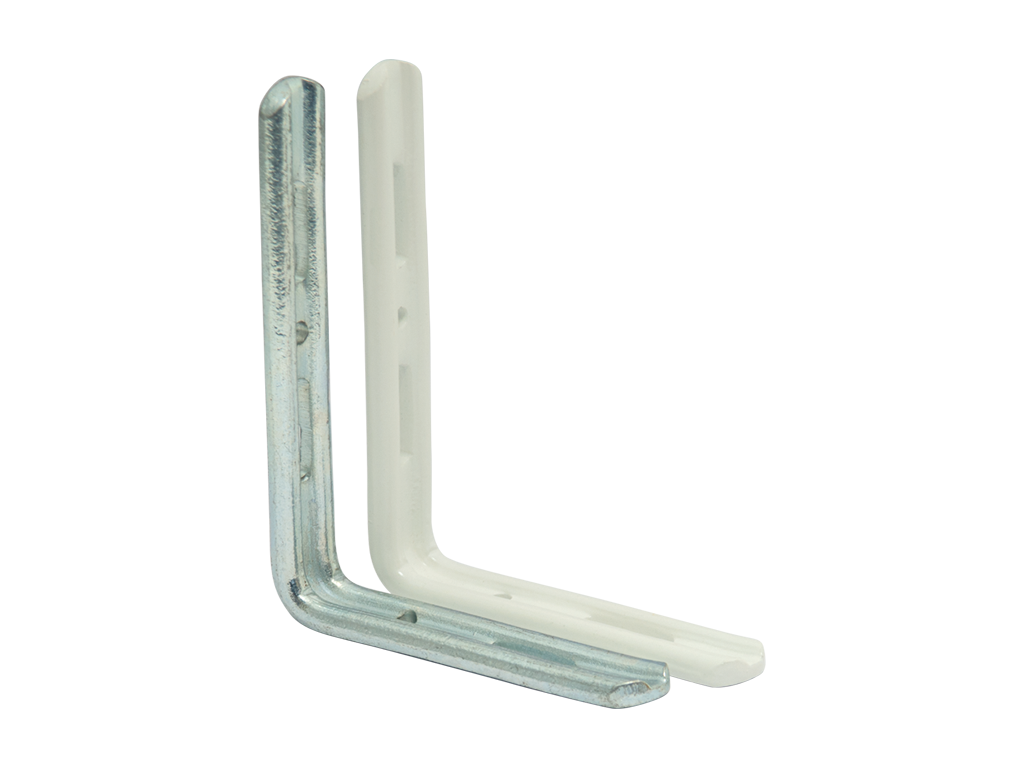 Slotted L and T ANGLE BRACKETS for Pelmet Boards or Shelves Very Strong Zinc 
