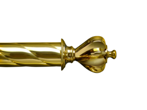 brass curtain pole finials - coronet