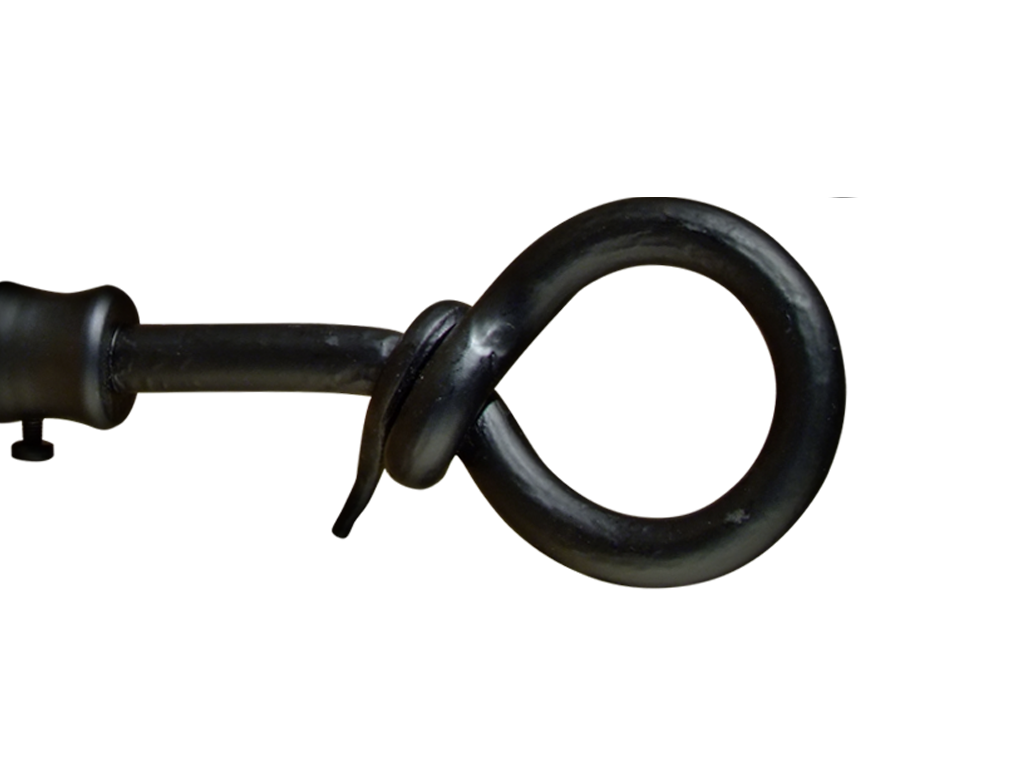 iron curtain pole finial loop