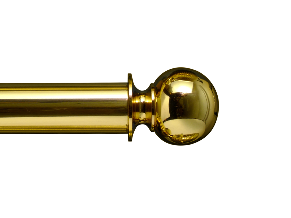 brass curtain pole finials - plain ball