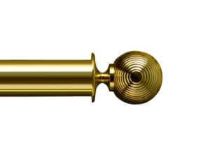 brass curtain pole finials - reeded ball