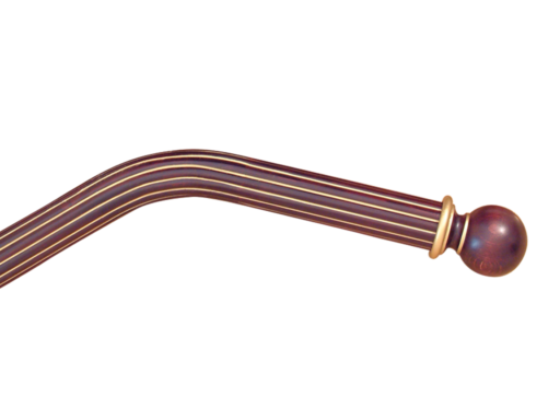 Reeded Wood Curtain Poles For Bay Windows, Hunter & Hyland