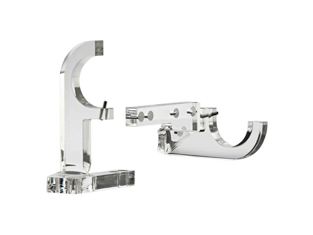 acrylic curtain pole centre brackets