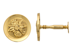 brass embossed curtain pole holdback