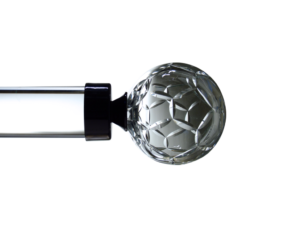 frosted cut crystal ball curtain pole finial