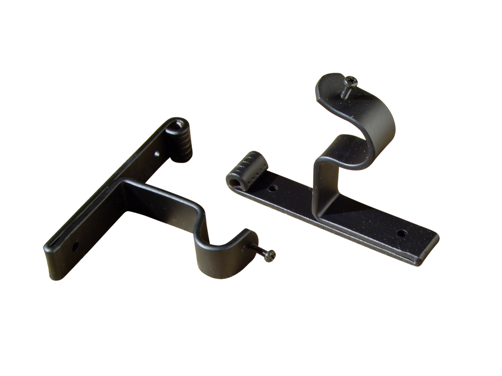 wrought iron curtain pole end support bracket