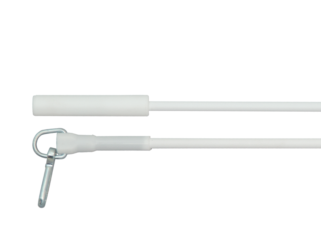 white curtain draw rod