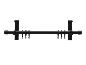 wrought iron style pole with black brackets
