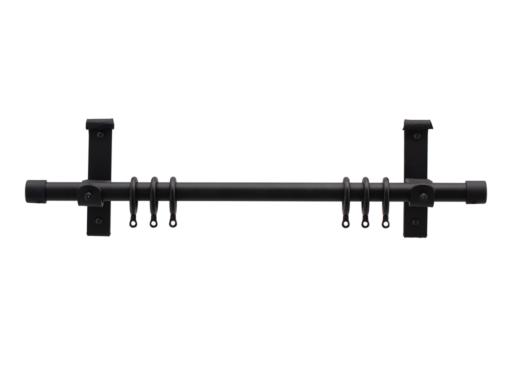 wrought iron style pole with black brackets