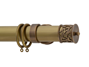 Brass curtain poles - burnished brass curtain pole - hunter & hyland