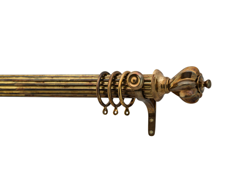 Distressed Brass Curtain Pole Brass Curtain Poles Hunter & Hyland