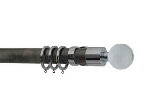 Curtain Poles - Wooden Pole with Distressed Pewter Finish
