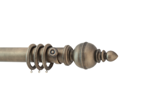 Wood Curtain Pole with Aged Gold Finish - Hunter & Hyland | Curtain Poles UK