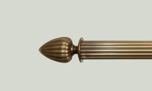 Brass curtain poles - reeded antique brass curtain pole