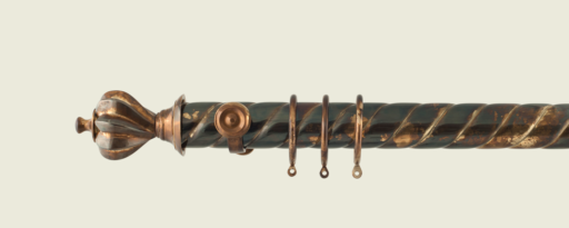 Brass Curtain Poles - Distressed brass curtain pole