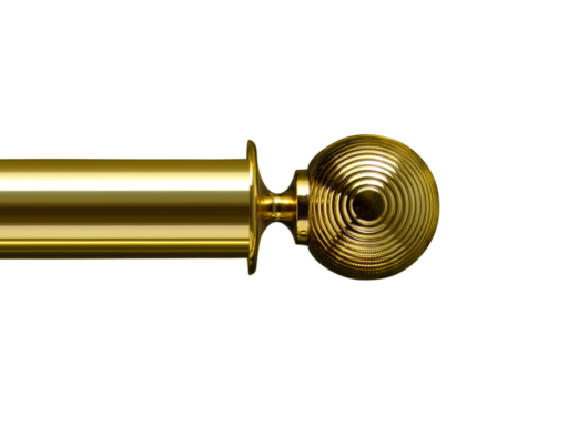 reeded ball brass curtain pole finial