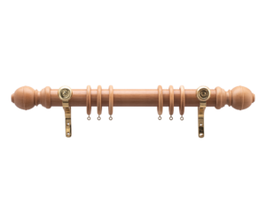 wooden curtain pole with classic finials