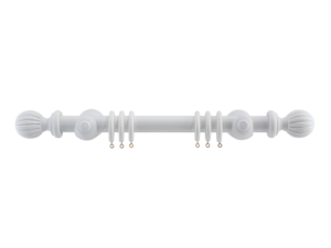 white wooden pole with eton finials