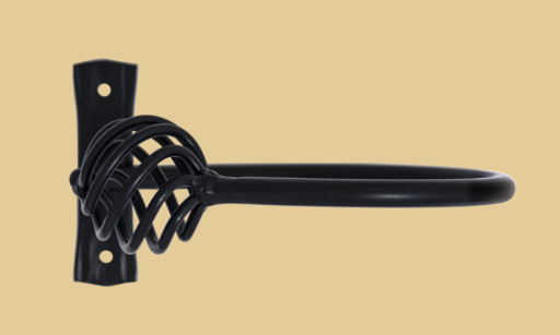 wrought iron curtain pole holdback