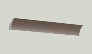 70mm C-rail pole in satin nickel with end caps