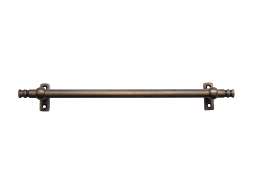 solid brass cafe rod with spun turned ends